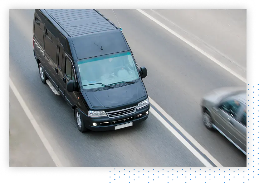 Black Van on road