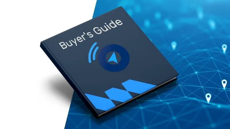 Book with 'Buyer's Guide' written on the cover with One Step GPS logo