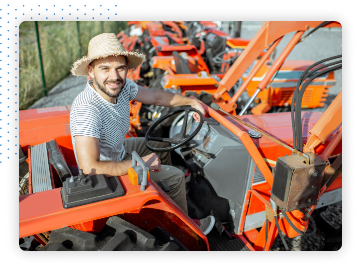 Driver in orange truck